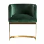 Chaises - Chaise en velours vert  en 60x60x77 cm - VICAL