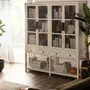Wardrobe - Display case in off-white elm wood in 200x45x225 cm - VICAL