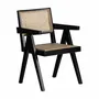 Chairs - Black elm wood chair in 57x59x85 cm - VICAL