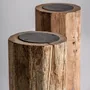 Decorative objects - Column in aged beige teak wood in 23x23x155 cm - VICAL