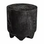 Autres tables  - Table basse en bois de suar carbonisé noir vieilli en 50x50x50 cm - VICAL