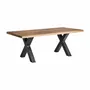 Dining Tables - Black mango wood living room table in 200x95x77 cm - VICAL