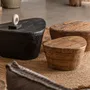 Coffee tables - Black teak wood coffee table in 90x74x40 cm - VICAL