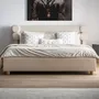 Beds - Off-white pine wood bed in 212x230x106 cm - VICAL