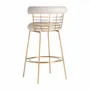 Stools - Off-white brass stool in 60x54x98 cm - VICAL