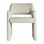 Chairs - Off-white looped cotton chair in 58x56x79 cm - VICAL