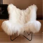 Unique pieces - Butterfly AA Icelandic Sheep Chair - French Leather - MAISON THURET