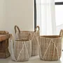 Boîtes de rangement  - Le Panier Macramé À Stitches Droits - Naturel Blanc - S - BAZAR BIZAR LIVING