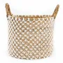 Boîtes de rangement  - Le Panier Macramé Stitches Croisés - Naturel Blanc - L - BAZAR BIZAR LIVING