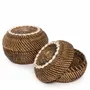 Storage boxes - The Colonial Peek-a-Boo Basket - Natural Brown - M - BAZAR BIZAR LIVING