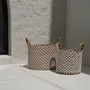 Boîtes de rangement  - Le Panier Macramé Stitches Croisés - Naturel Blanc - L - BAZAR BIZAR LIVING