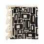 Throw blankets - The Aztec Bed Throw - Natural Black - BAZAR BIZAR LIVING