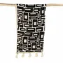 Throw blankets - The Aztec Bed Throw - Natural Black - BAZAR BIZAR LIVING