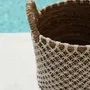 Storage boxes - The Crossed Stitched Macrame Basket - Natural White - M - BAZAR BIZAR LIVING