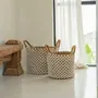 Storage boxes - The Crossed Stitched Macrame Basket - Natural White - M - BAZAR BIZAR LIVING