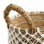 Storage boxes - The Crossed Stitched Macrame Basket - Natural White - M - BAZAR BIZAR LIVING