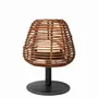 Éclairage LED - Lampe de table USB en rotin et cuir - SOL & LUNA