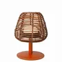 Éclairage LED - Lampe de table USB en rotin et cuir - SOL & LUNA