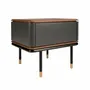 Night tables - Bedside table in matt dark grey wood, black steel and walnut top - ANGEL CERDÁ