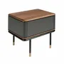 Night tables - Bedside table in matt dark grey wood, black steel and walnut top - ANGEL CERDÁ