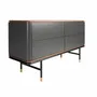 Chests of drawers - Chest of drawers dark grey matt wood, black steel and walnut top - ANGEL CERDÁ