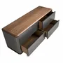 Chests of drawers - Chest of drawers dark grey matt wood, black steel and walnut top - ANGEL CERDÁ