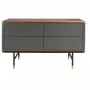 Chests of drawers - Chest of drawers dark grey matt wood, black steel and walnut top - ANGEL CERDÁ