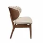 Armchairs - Sand and walnut leatherette armchair - ANGEL CERDÁ