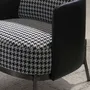 Armchairs - Black and white fabric and black leatherette  armchair - ANGEL CERDÁ