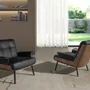 Armchairs - Black and walnut leatherette armchair - ANGEL CERDÁ