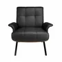 Armchairs - Black and walnut leatherette armchair - ANGEL CERDÁ