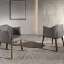 Chairs - Grey leatherette chair - ANGEL CERDÁ