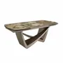 Dining Tables - Oval extending dining table oval barrel porcelain marble and taupe met - ANGEL CERDÁ