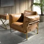 Fauteuils - Fauteuil en cuir camel - ANGEL CERDÁ