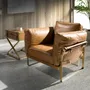 Fauteuils - Fauteuil en cuir camel - ANGEL CERDÁ