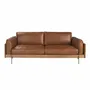 Sofas - 3-seat sofa in tobacco brown leather - ANGEL CERDÁ