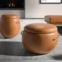 Bancs - Pouf en cuir camel - ANGEL CERDÁ