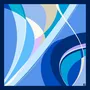 Scarves - Silk scarf 90*90 geometric designs blue color - L'OFFICIEL SRL