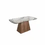 Dining Tables - Rectangular extending dining table in porcelain marble and walnut wood - ANGEL CERDÁ