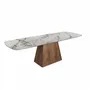 Dining Tables - Rectangular extending dining table in porcelain marble and walnut wood - ANGEL CERDÁ