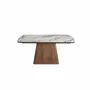 Dining Tables - Rectangular extending dining table in porcelain marble and walnut wood - ANGEL CERDÁ
