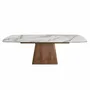 Dining Tables - Rectangular extending dining table in porcelain marble and walnut wood - ANGEL CERDÁ