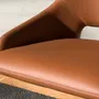 Chaises - Chaise en similicuir marron - ANGEL CERDÁ