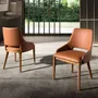 Chaises - Chaise en similicuir marron - ANGEL CERDÁ