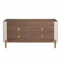 Chests of drawers - Chest of drawers beige wood, golden polished steel and walnut top - ANGEL CERDÁ
