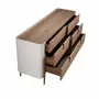 Chests of drawers - Chest of drawers beige wood, golden polished steel and walnut top - ANGEL CERDÁ