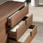 Chests of drawers - Chest of drawers beige wood, golden polished steel and walnut top - ANGEL CERDÁ