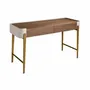 Desks - Desk in walnut, beige and golden polished steel - ANGEL CERDÁ