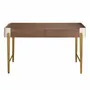Desks - Desk in walnut, beige and golden polished steel - ANGEL CERDÁ