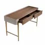 Desks - Desk in walnut, beige and golden polished steel - ANGEL CERDÁ